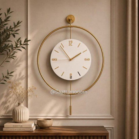 ساعت دیواری مینیمال صفحه چوبی